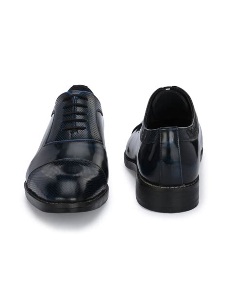 Hitz Men's Blue Leather Lace-up Party Wear Shoes – Hitz Shoes Online