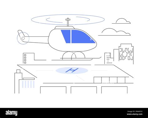 Helicopter landing pad abstract concept vector illustration Stock ...