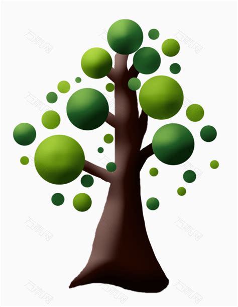 绿色的树木png元素素材图片下载-万素网