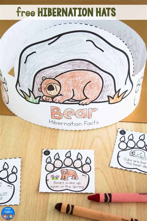 Printable Bear Hibernation Hats for Kids