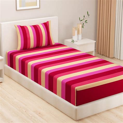 Buy SWAYAM Panache Cotton 240TC Yarn-Dyed Striped 2Pcs Cotton Single ...