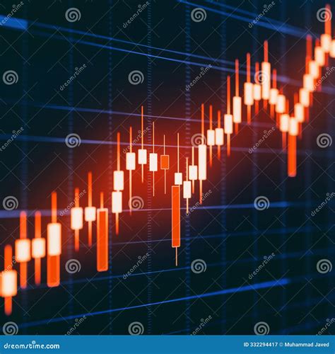 Orange Candlestick Patterns on Dark Background, Indicating Price ...