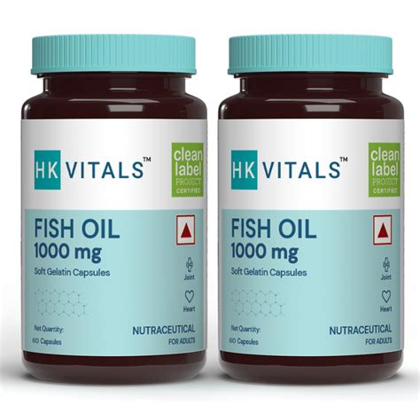 HealthKart hk vitals Fish Oil (120 Capsules) | For Men And Women ...