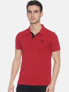 GMG Solid Men Polo Neck Red T-Shirt - Buy GMG Solid Men Polo Neck Red T ...