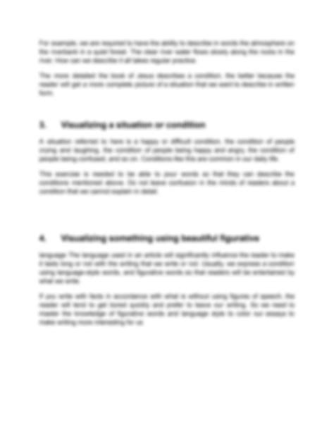 SOLUTION: 4 steps to visualize something in writing - Studypool