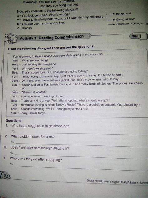 Jawaban Comprehension Questions 1 - Ilmu Soal - what are bayu riri and santi discussing