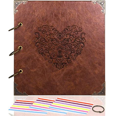 CenterZ Vintage Photo Album DIY Scrapbook - 10x10 inch 50 Pages Double ...