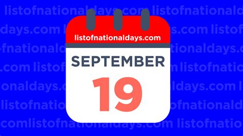 SEPTEMBER 19TH - List Of National Days