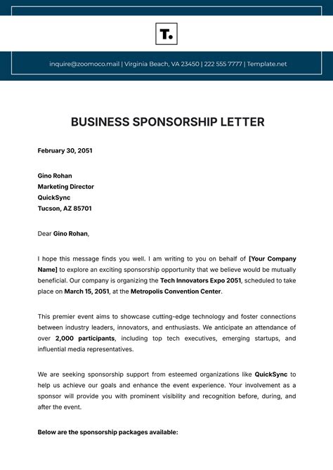 How To Write A Sponsorship Letter To An Emby Host - Infoupdate.org