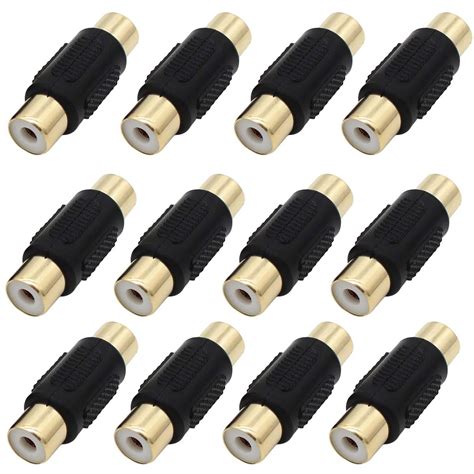 AIMHDUTY RCA Coupler 12-Pack, RCA Female to Female Adapter Gold Plated ...