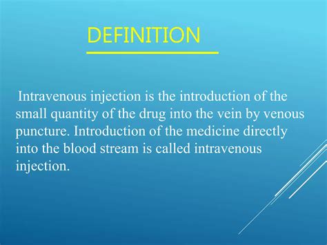 Intravenous Injection ppt | PPTX