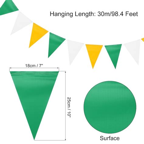 Unique Bargains 1pc 98 Feet Warning Pennant Banner Flags String OSHA ...