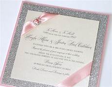 Pink Wedding Invitation by Gorgeous Silver Glitter Pink And Ivory Luxe Wedding Pink Wedding Invitation