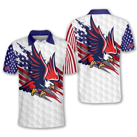 Lasfour Personalized American Flag Golf Shirt, Men's Golf Shirts Short ...