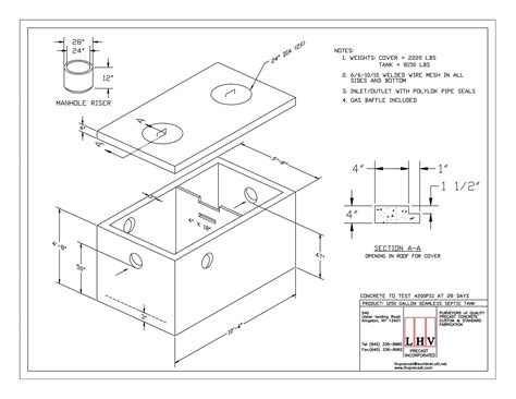 Concrete Septic Tank Dimensions Concrete Septic And Holding Tanks In