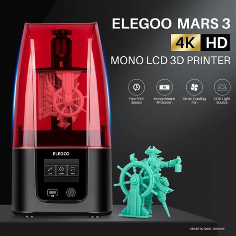 ELEGOO Mars 3 - impresora 3D de resina de escritorio 4K fácil de usar ...