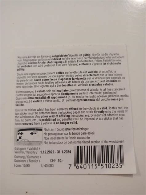 Autobahn Schweiz Vignette 2023 in Frankfurt am Main | Urlaub und Reisen ...