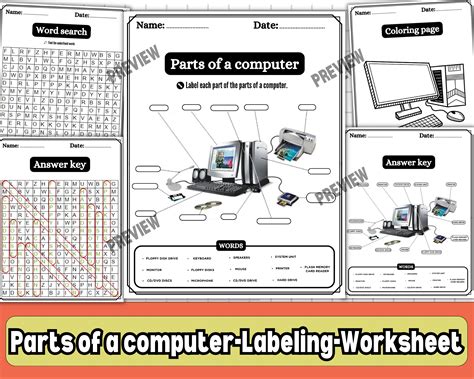 Computer Parts Labeling Worksheet 的图像结果