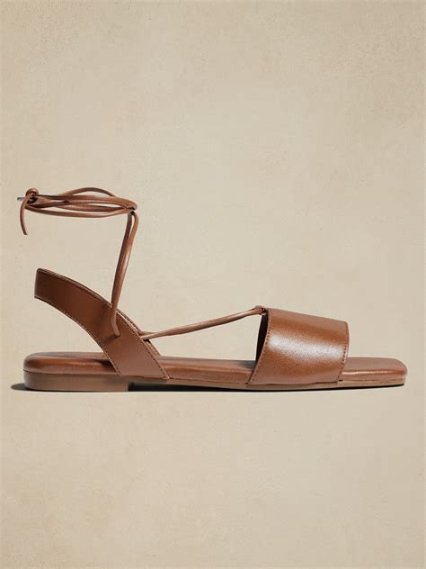 Leather Women Flat Sandals
