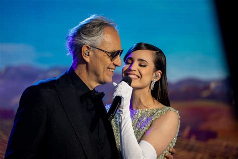 Andrea Bocelli and Sofia Carson set the stage ablaze with their haunting performance of 'Moon ...