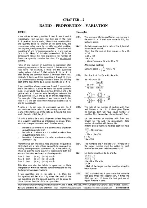 Chapter 2 RPV: Ratio, Proportion & Variation in Math and Stats - Studocu