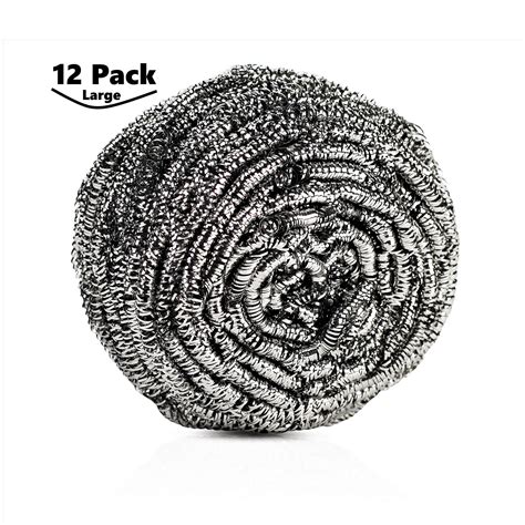 Snapklik.com : Scouring Pad 50 Gram Stainless Steel 12 Pack Large ...