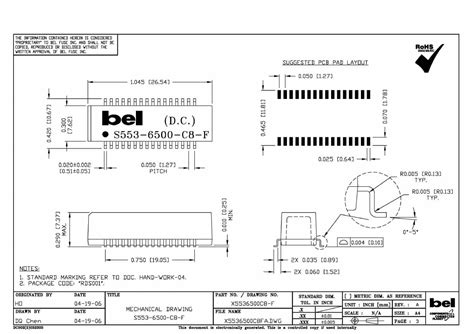 S553-6500-C8-F Spec, Drawing Datasheet by Bel Fuse Inc. | Digi-Key ...