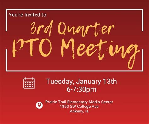 PTO Meeting - 3rd Quarter , 1850 SW College Ave., Ankeny, IA, United ...