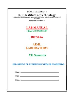 LAB Manual full- 18CSL76 AIML LAB - BANGALORE COLLEGE OF ENGINEERING ...