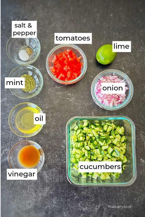 Salad Shirazi (Simple Persian Cucumber Tomato Salad Recipe) - Mulberry Blvd