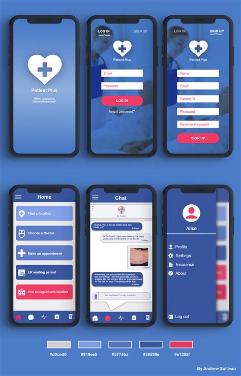 Patient Plus - ui ux design mobile app | Health app design, App ...