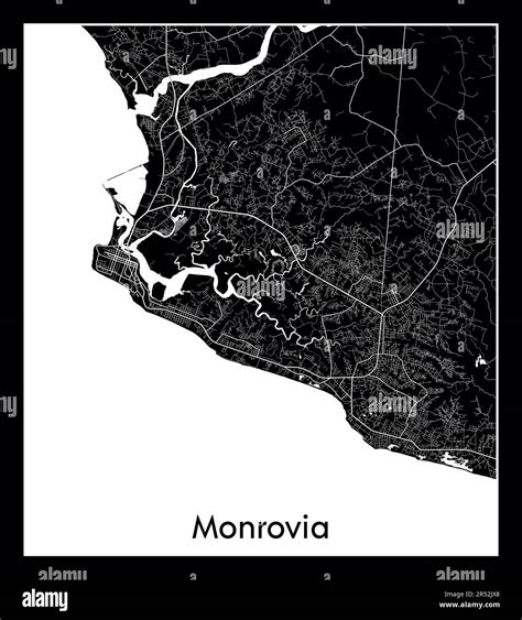Minimal city map of Monrovia (Liberia Africa Stock Vector Image & Art ...