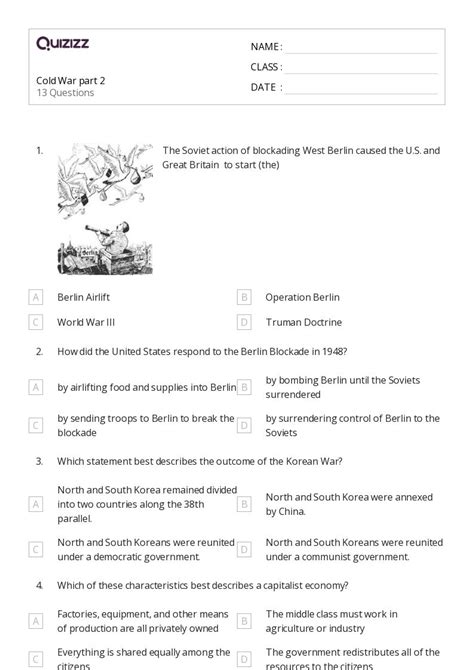 50+ cold war worksheets for 8th Class on Quizizz | Free & Printable