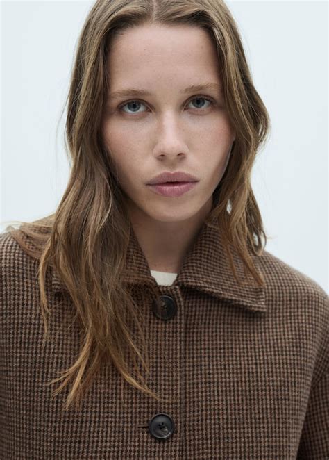 Micro-houndstooth wool jacket - Women | MANGO USA