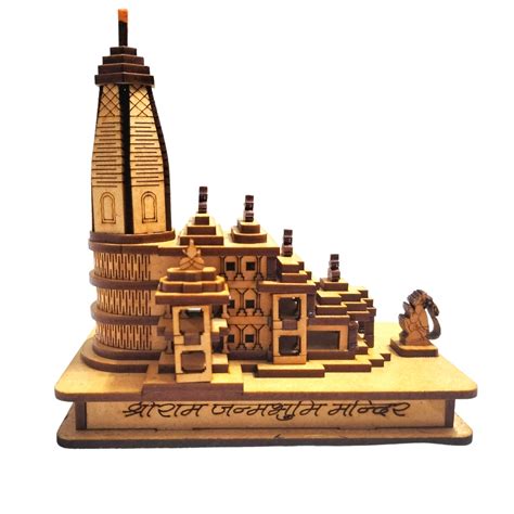 Ram Mandir Ayodhya Wood 3D Temple Model Replica Wooden Small – DevikCraft