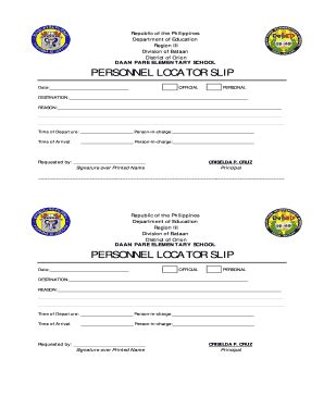 Locator Slip Sample - Fill and Sign Printable Template Online
