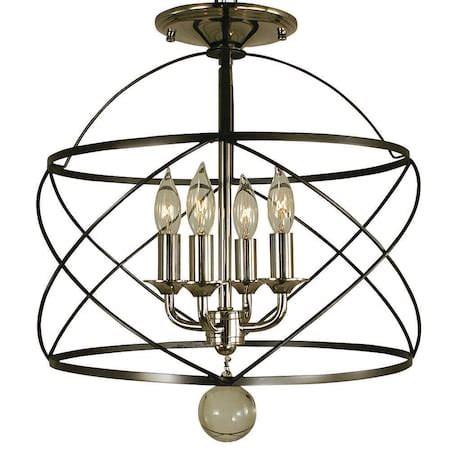 Framburg 4-Light Mahogany Bronze/Antique Brass Nantucket Flush / Semi ...