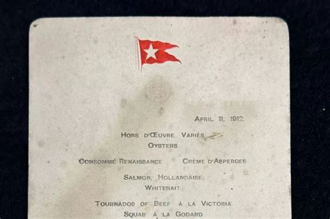 Image result for First Class Dinner Menu