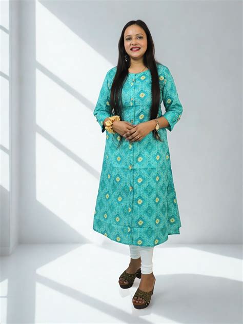 Women Cotton Floral Print A-Line Kurta for Women – Vedickulture