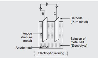 Describe electrolytic refuting of copper with chemical equations. Draw ...