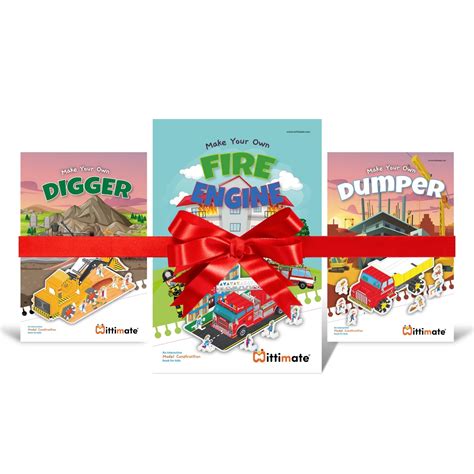 Mittimate Digger, Dumper and Fire Engine Model Construction Book for ...