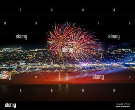 Great Yarmouth Seafront and Fireworks Stock Photo - Alamy