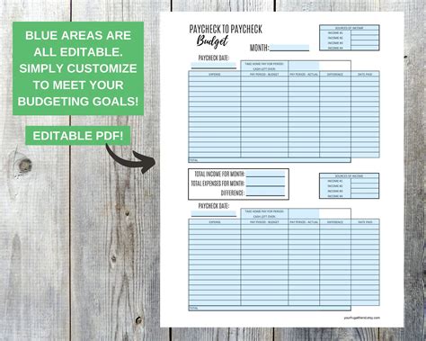 Buy Biweekly Budget Template, Paycheck Budget, Budget Printable ...