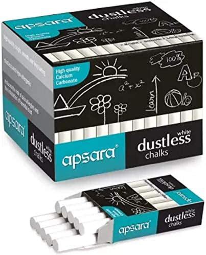 Apsara Basic Na Dustless Chalk (100 Sticks)|White : Amazon.in: Home ...