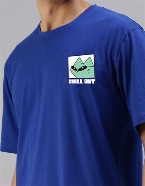 Chillout Blue Oversized Pocket Graphic Printed Tshirt – Veirdo