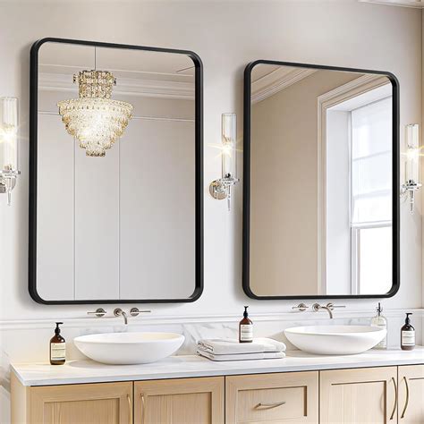 Amazon.com: USHOWER 2-Pack Black Bathroom Mirrors Over Sink 22 x 30 ...