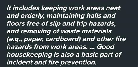 Topic 5 good housekeeping Practices - Brainly.in