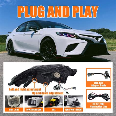 COOLDNA RGB Headlights for 8th Gen Toyota Camry 2018-2023 SE India | Ubuy