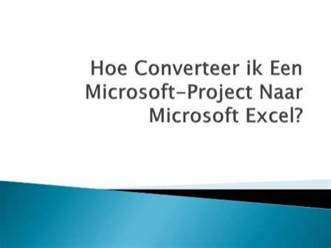 How to Convert Microsoft Project to Excel 的图像结果