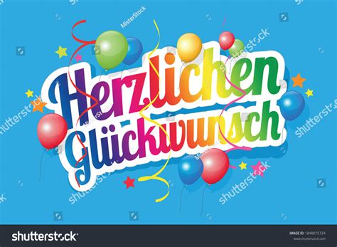 Herzlichen Congratulations German Language: เวกเตอร์สต็อก (ปลอดค่า ...